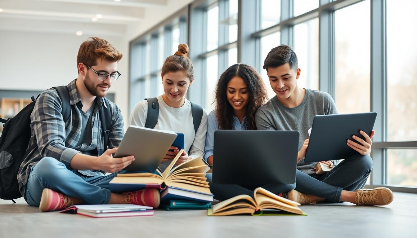 Structured study materials and learning resources on a desk